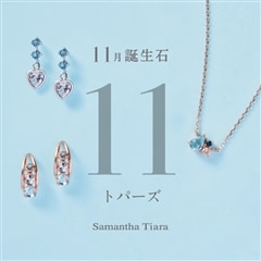 新品未使用　サマンサティアラ　10KYG ネックレス 誕生石2月 K10 WG Infinity Love Knot バースデーストーンネックレス《2月