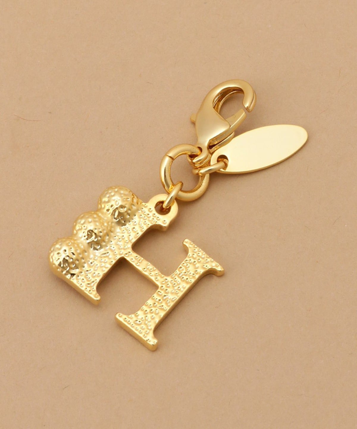 ビジューイニシャル ファスナーチャーム H