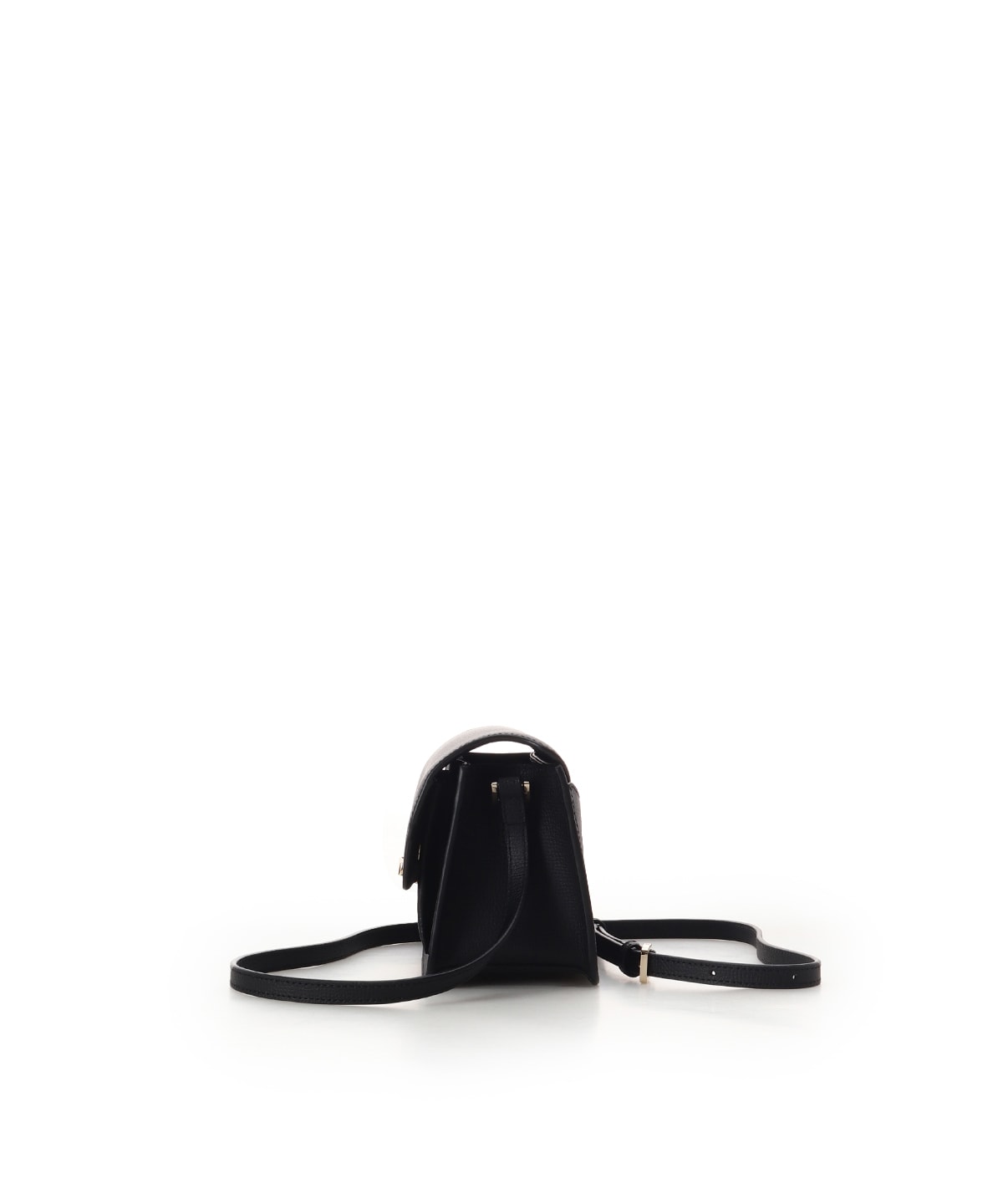 リボンモチーフ金具スプリットレザーショルダーバッグ