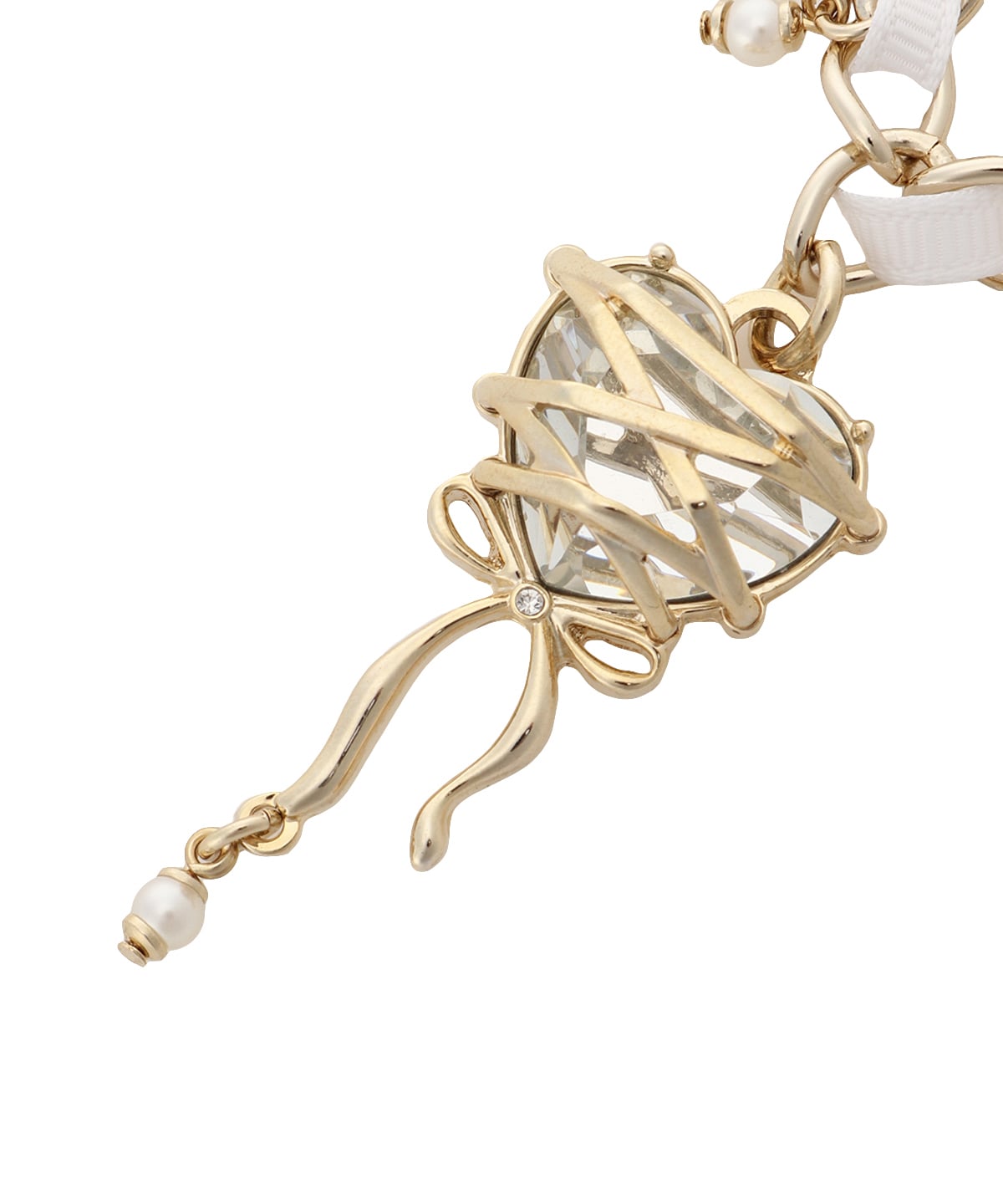 リボンハートバッグチャーム