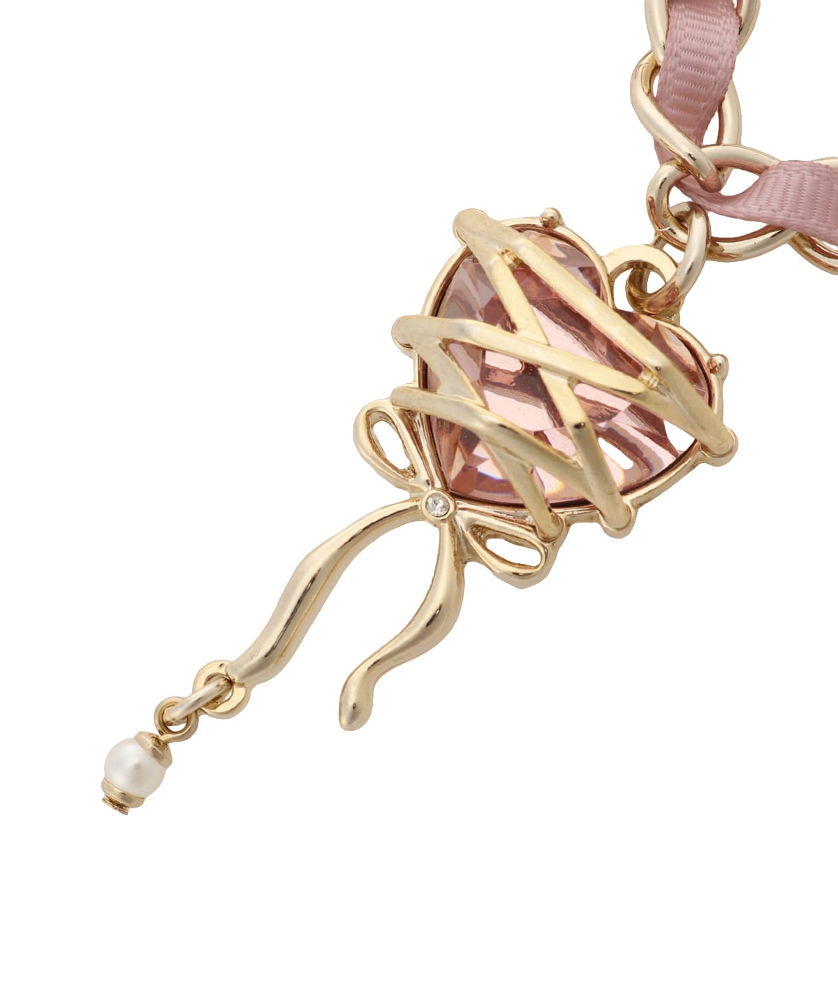 リボンハートバッグチャーム