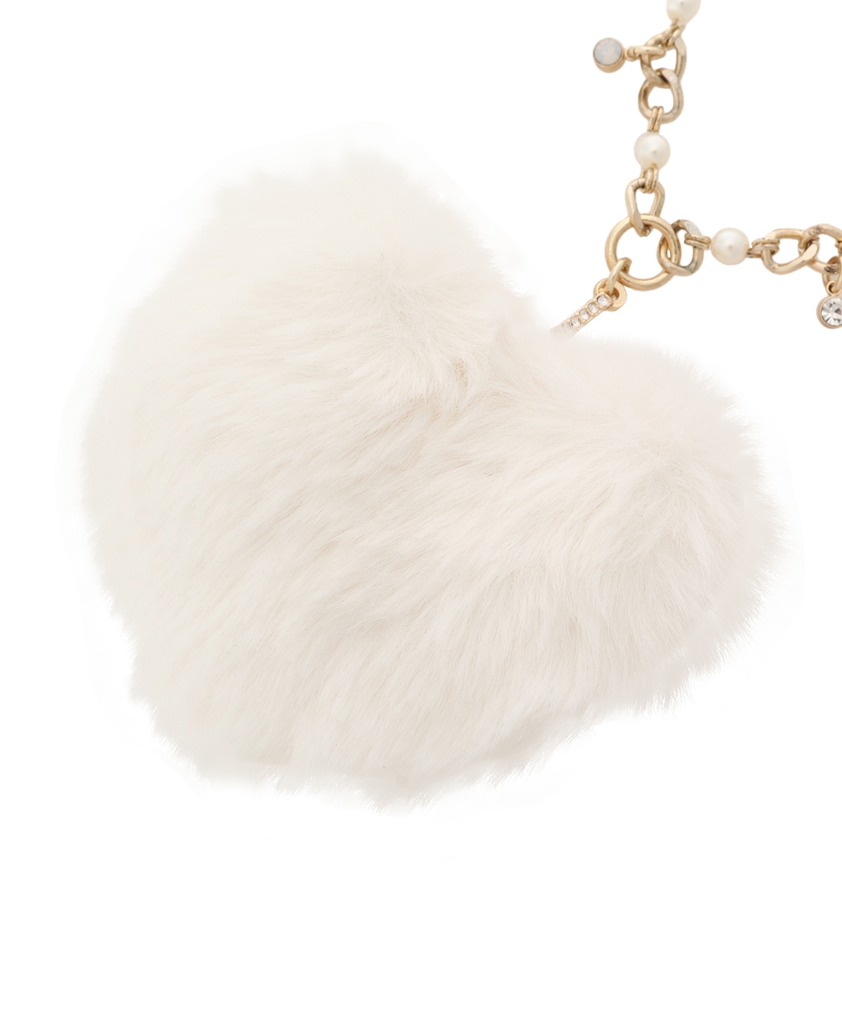 ハートファーバッグチャーム