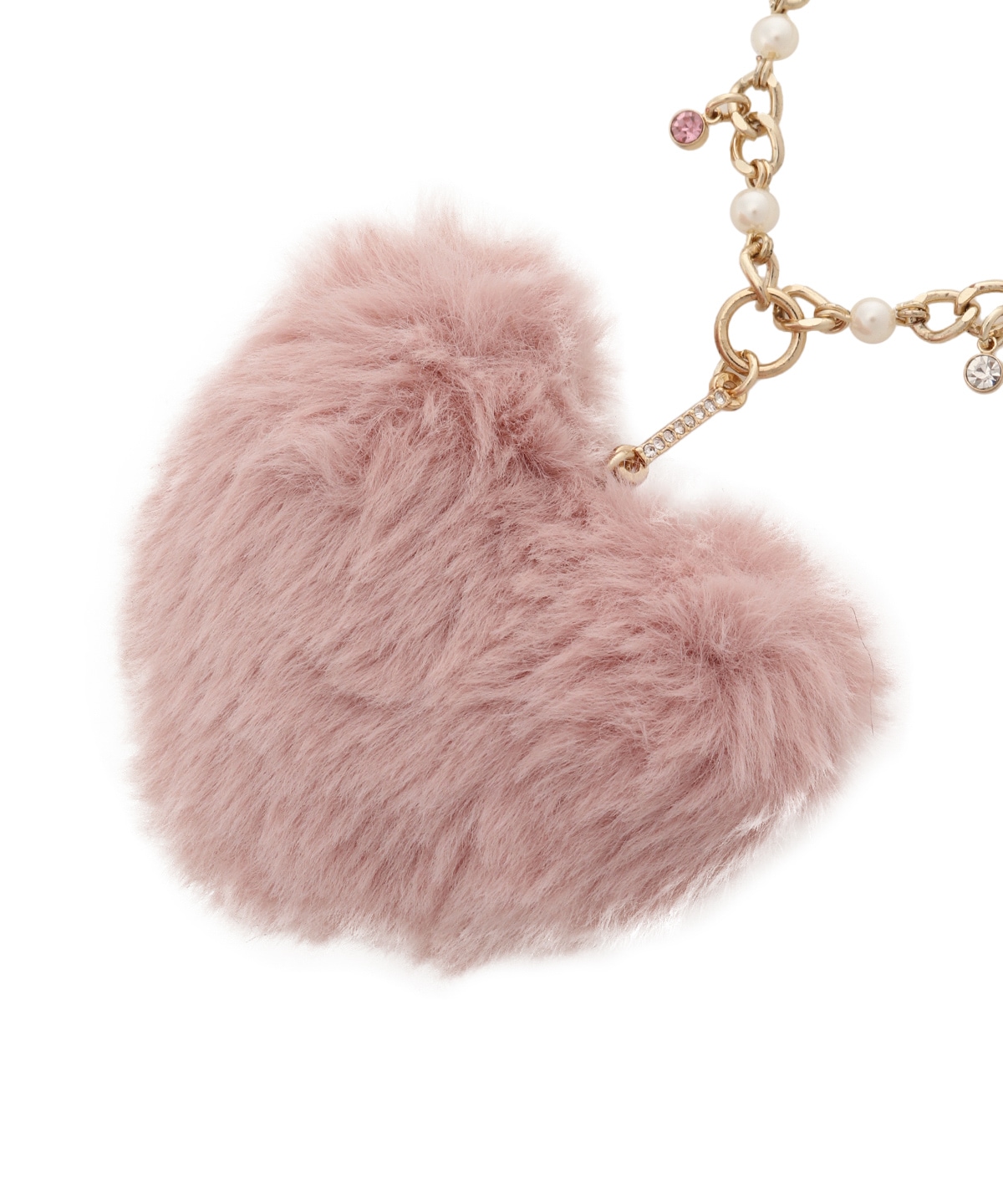 ハートファーバッグチャーム