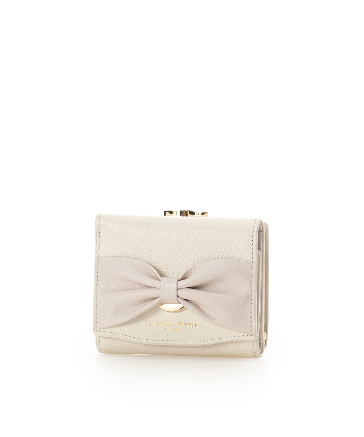 バイカラーリボンモチーフ口金折財布