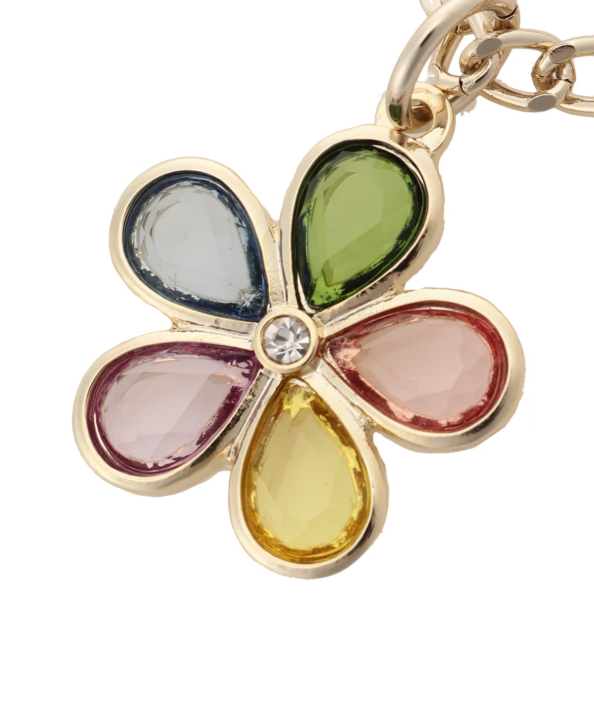 レインボーカラー フラワーバッグチャーム