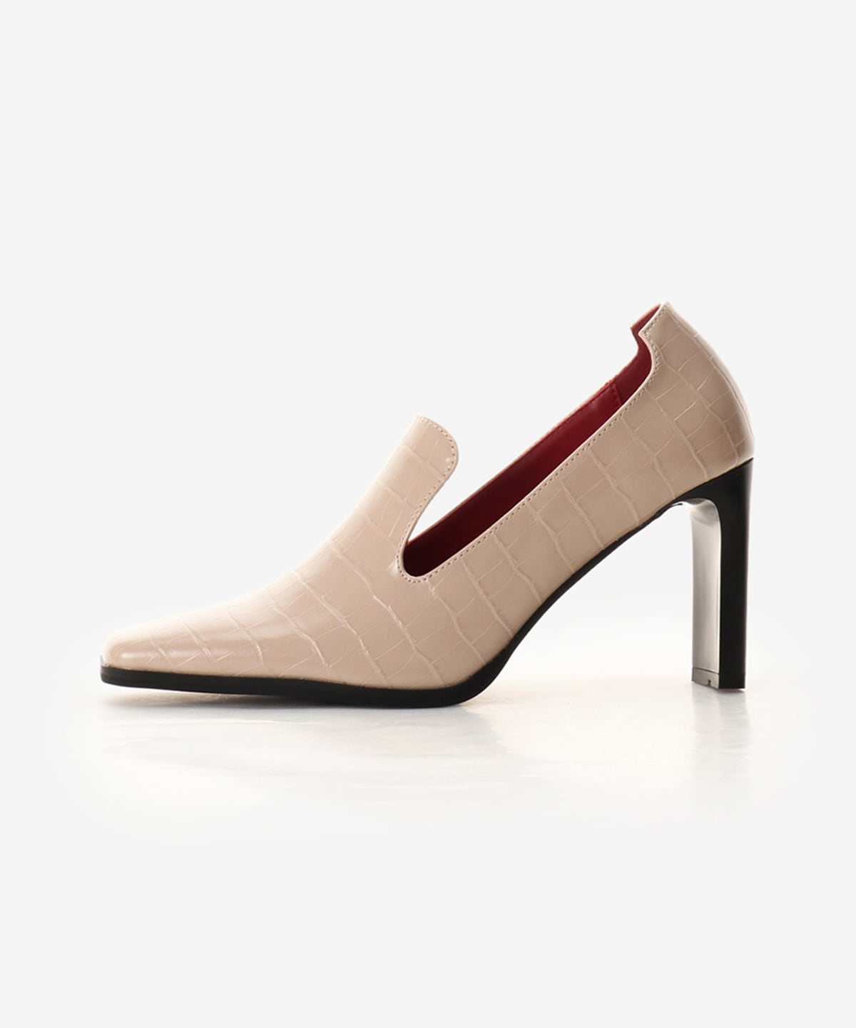スクエアトゥクロコパンプス
