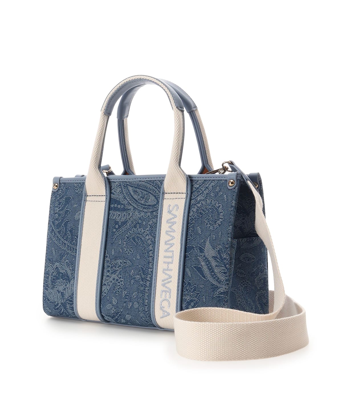 ロゴテープジャガード調トートバッグ（小）