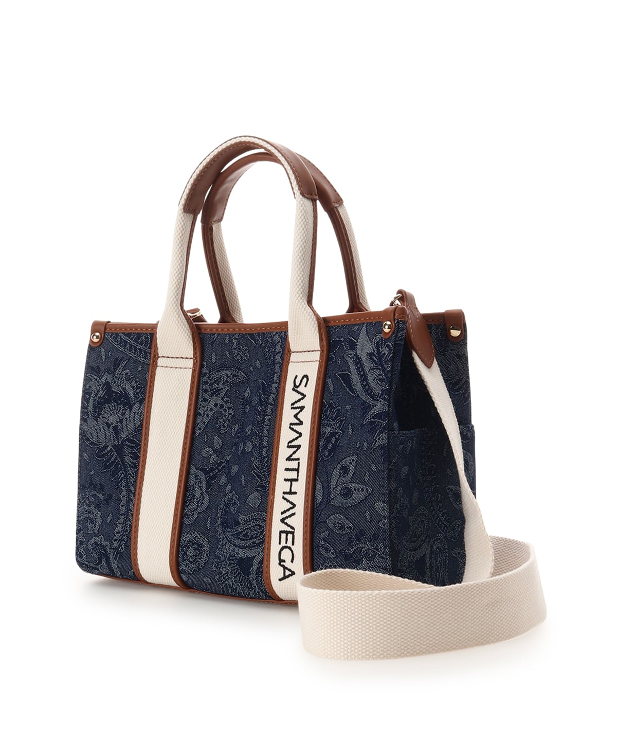 ロゴテープジャガード調トートバッグ（小）