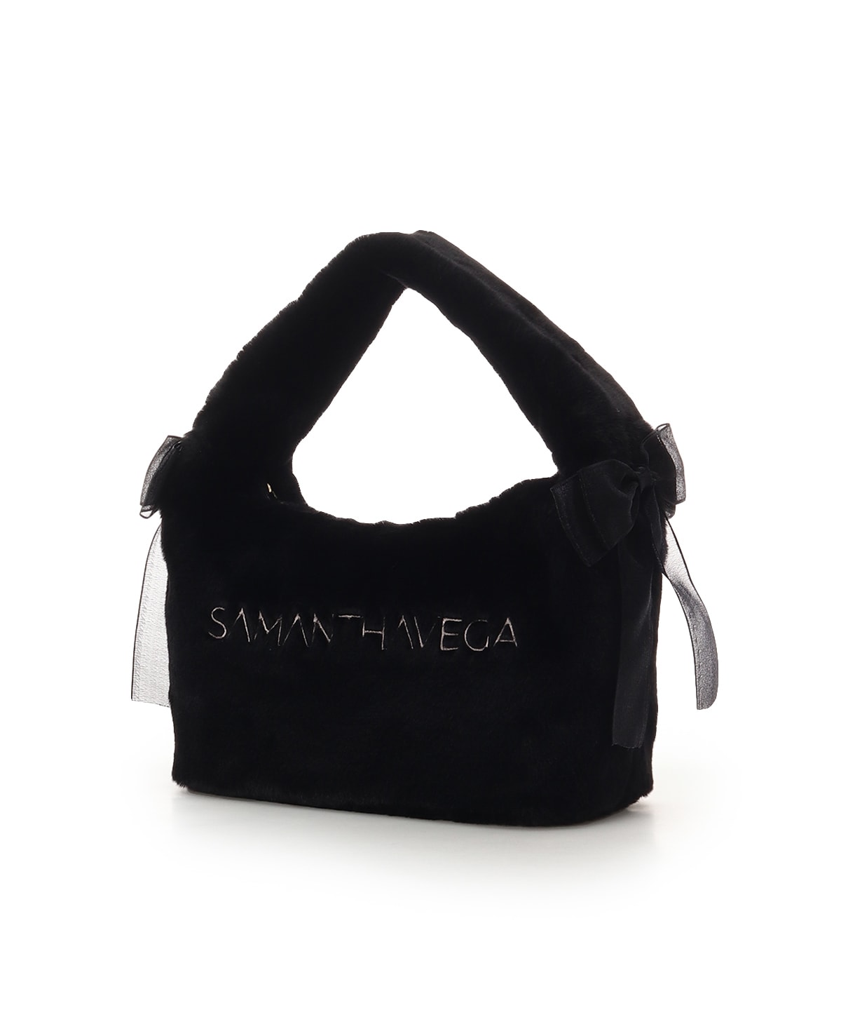 シフォンリボンファーワンハンドルバッグ