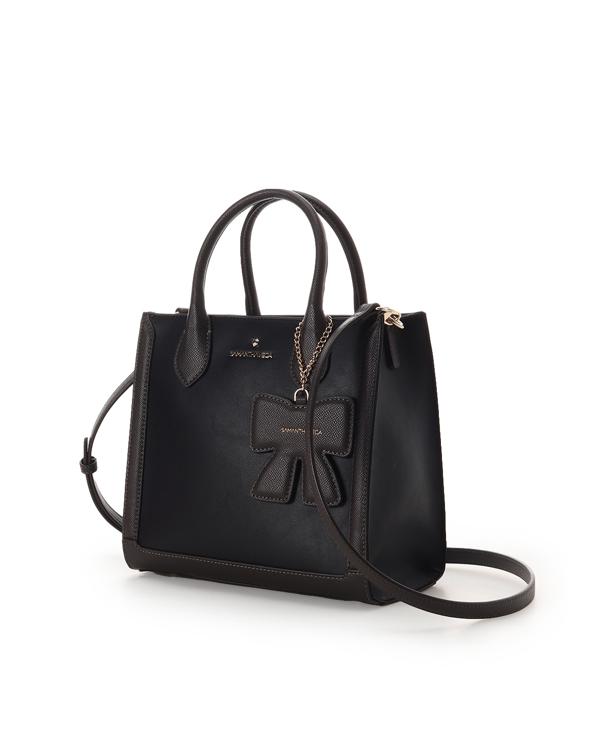 SAMANTHAVEGA リボン付きハンドバッグ サマンサベガ SAMANTHAVEGA フロントリボンベルトハンドバッグ