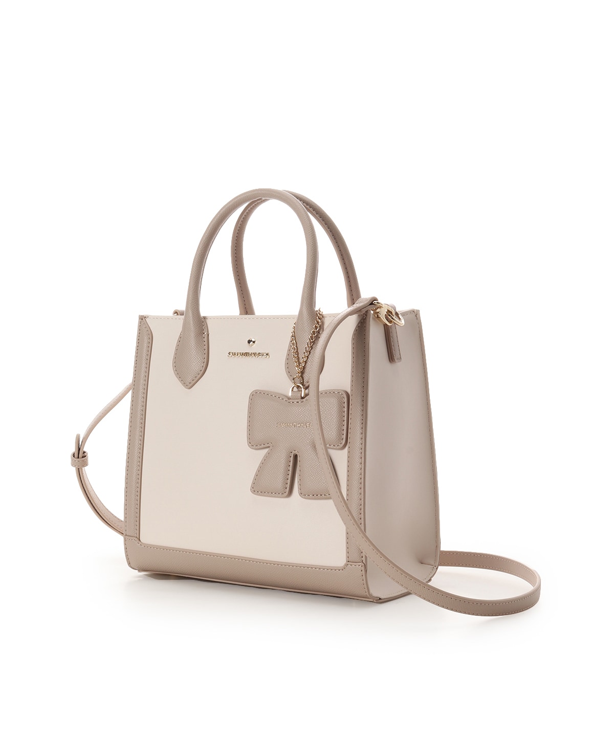 リボンチャーム付きスクエアバッグ