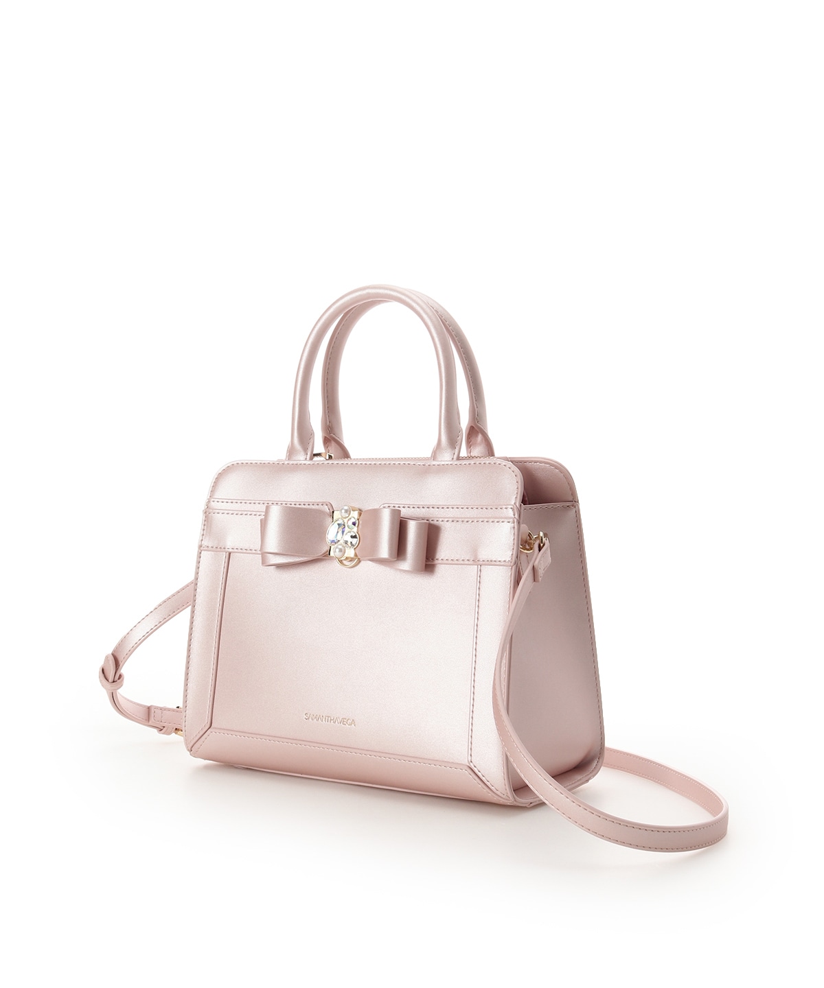 [Holiday Collection]パールカラージュエルリボンハンドバッグ