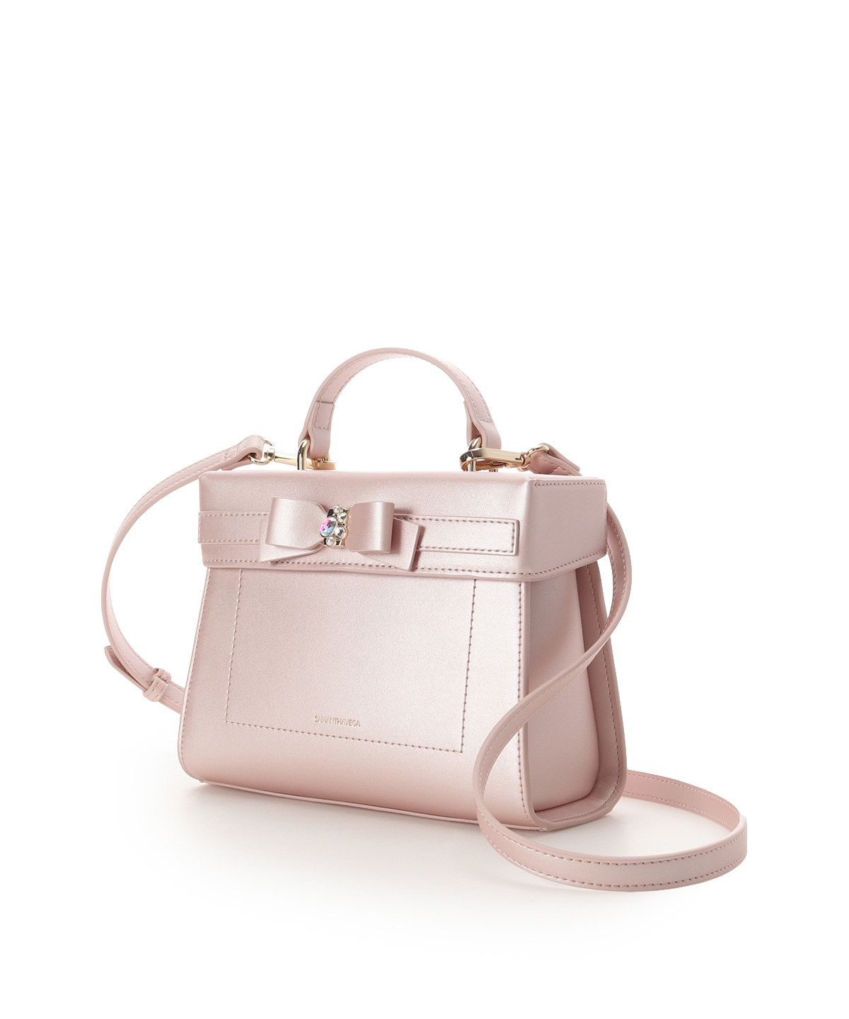 パールカラージュエルリボンバニティバッグ