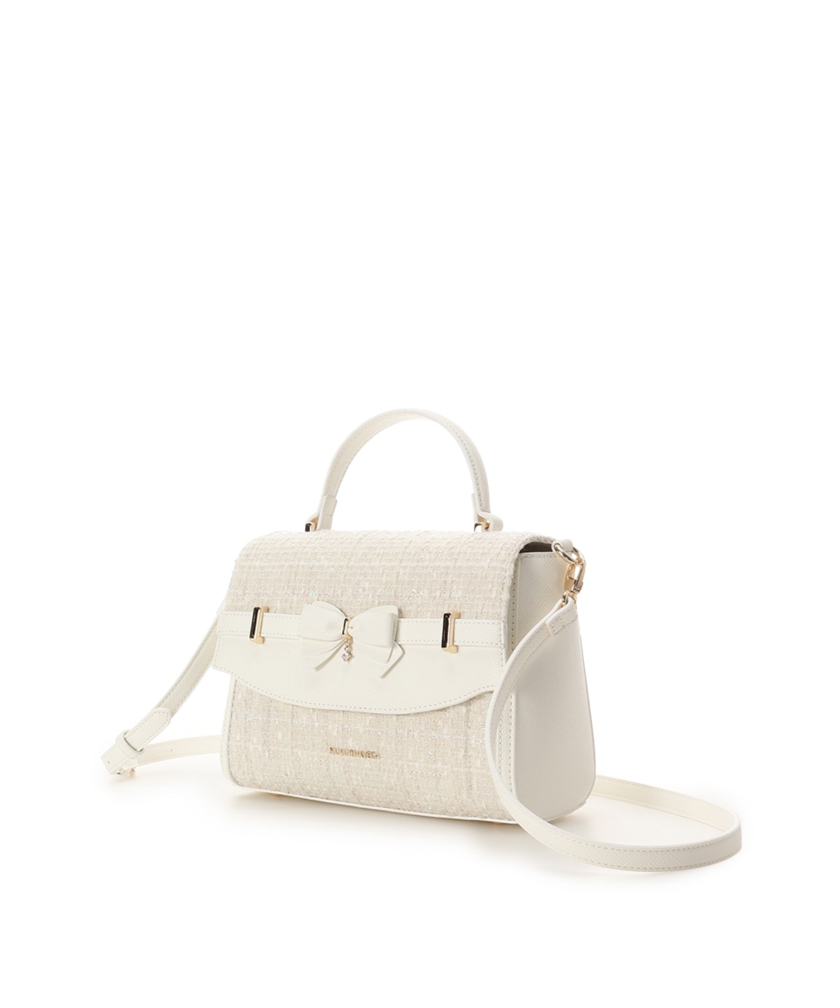 新色ツイードアクセントリボンショルダーバッグ