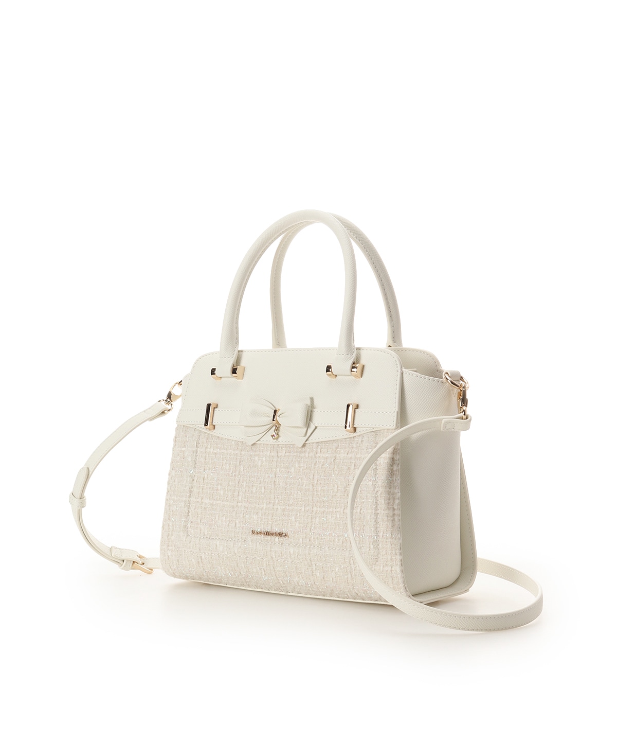 新色ツイードアクセントリボンハンドバッグ