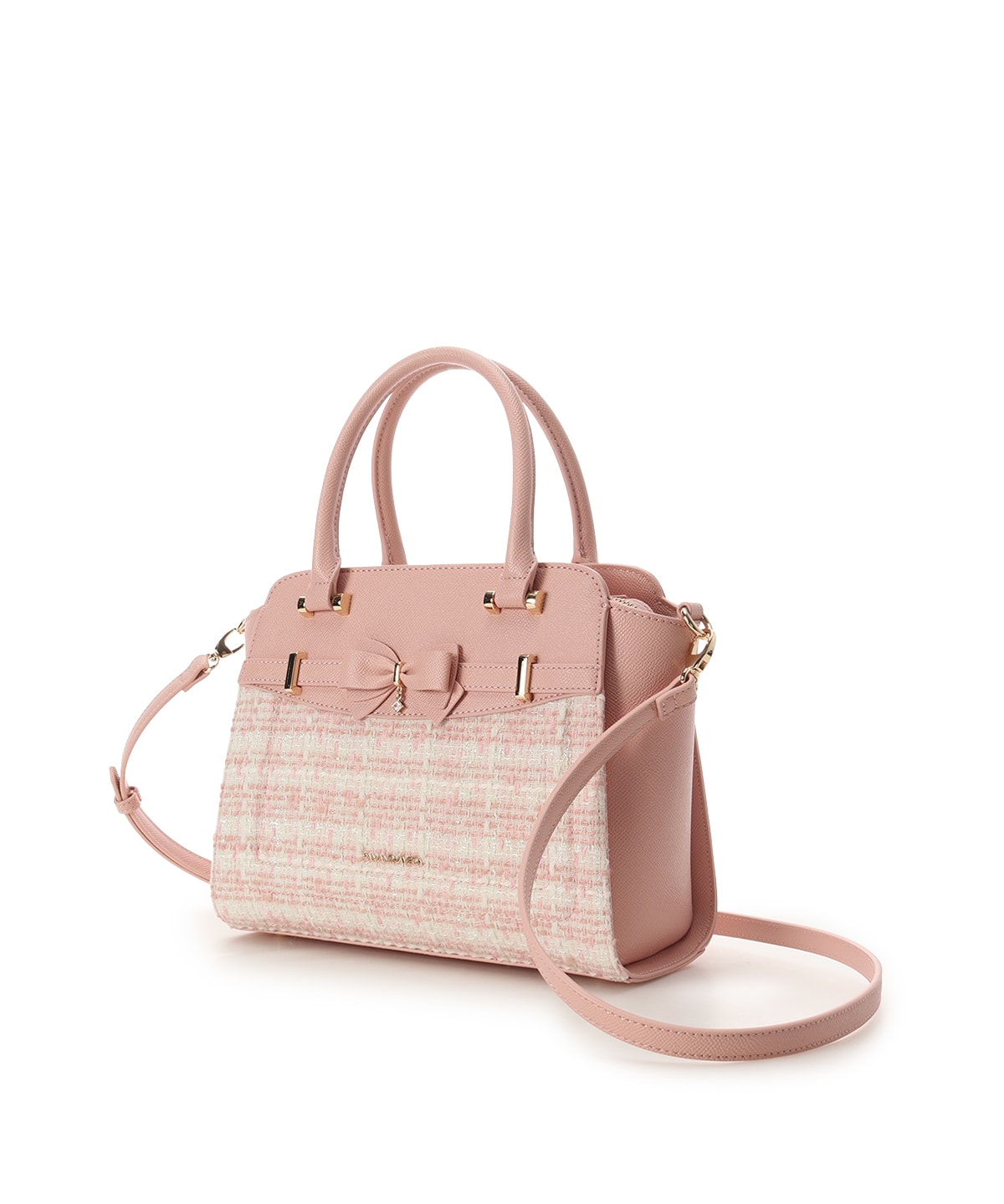 新色ツイードアクセントリボンハンドバッグ