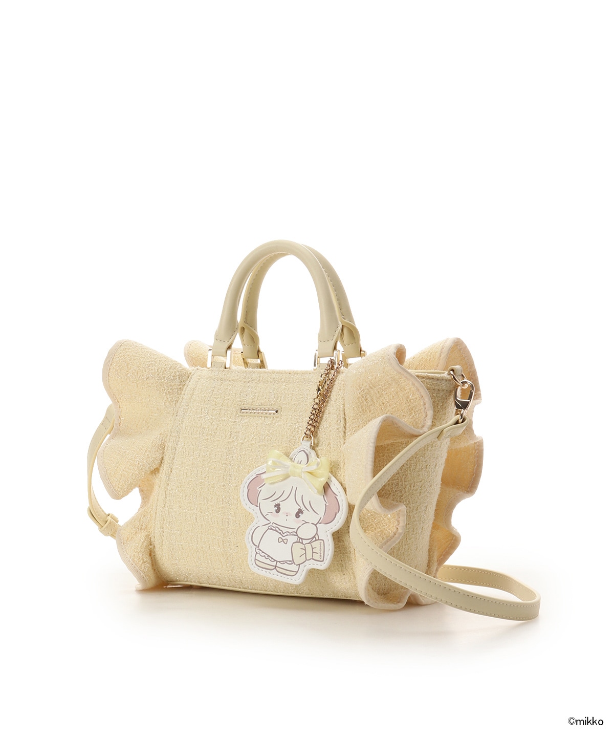 Lil ala mode×SAMANTHAVEGAコレクション ツイードフリルハンドバッグ