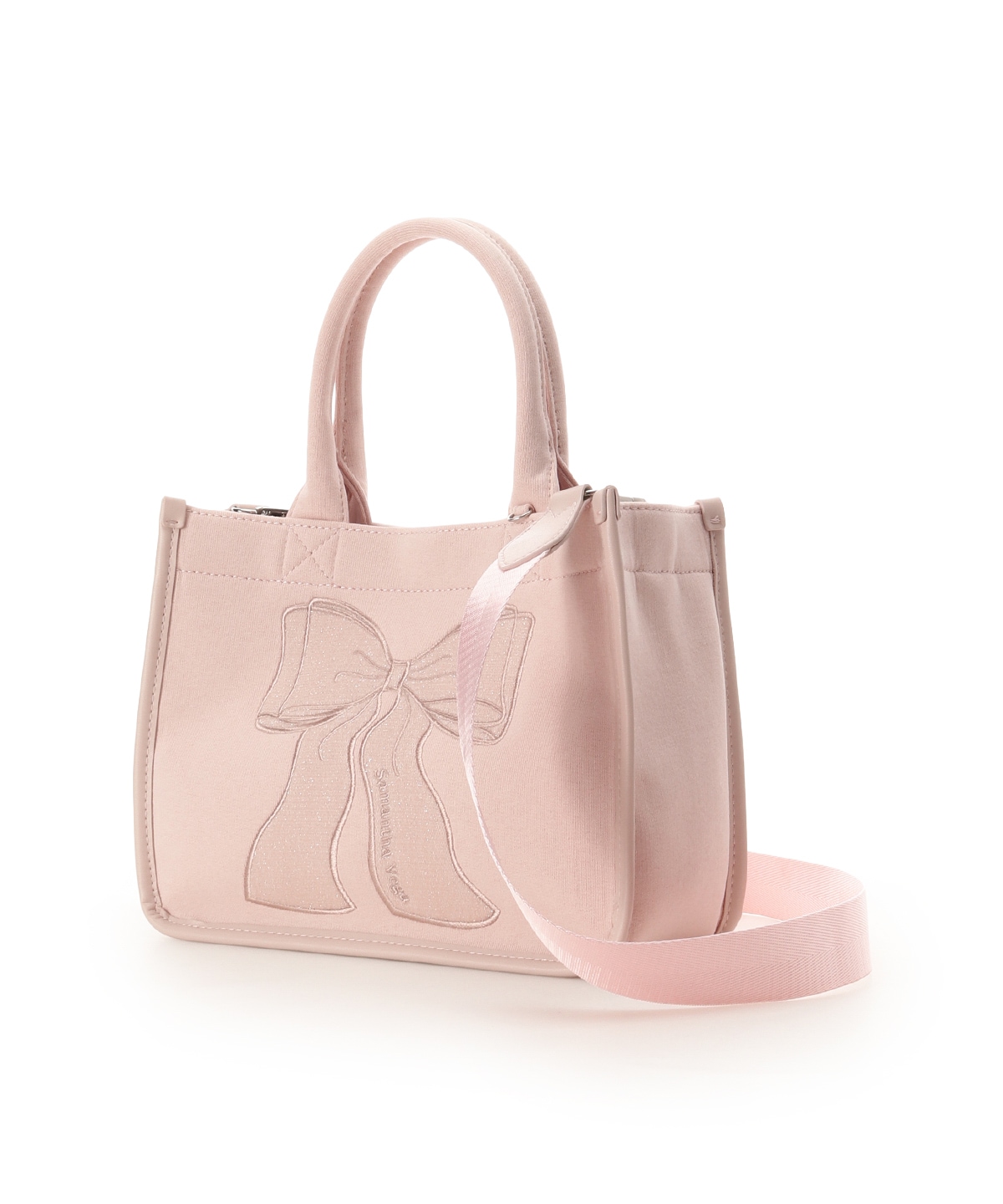 リボン刺繍ハンドバッグ