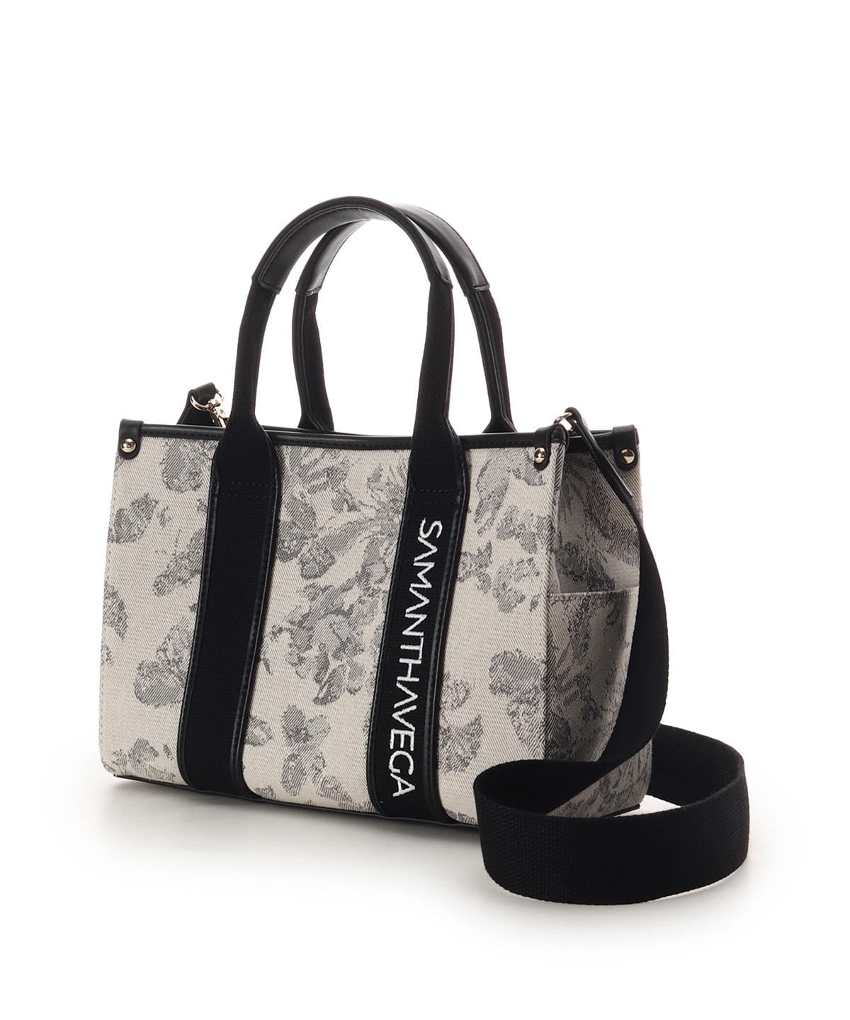 ロゴテープジャガード調トートバッグ（小）