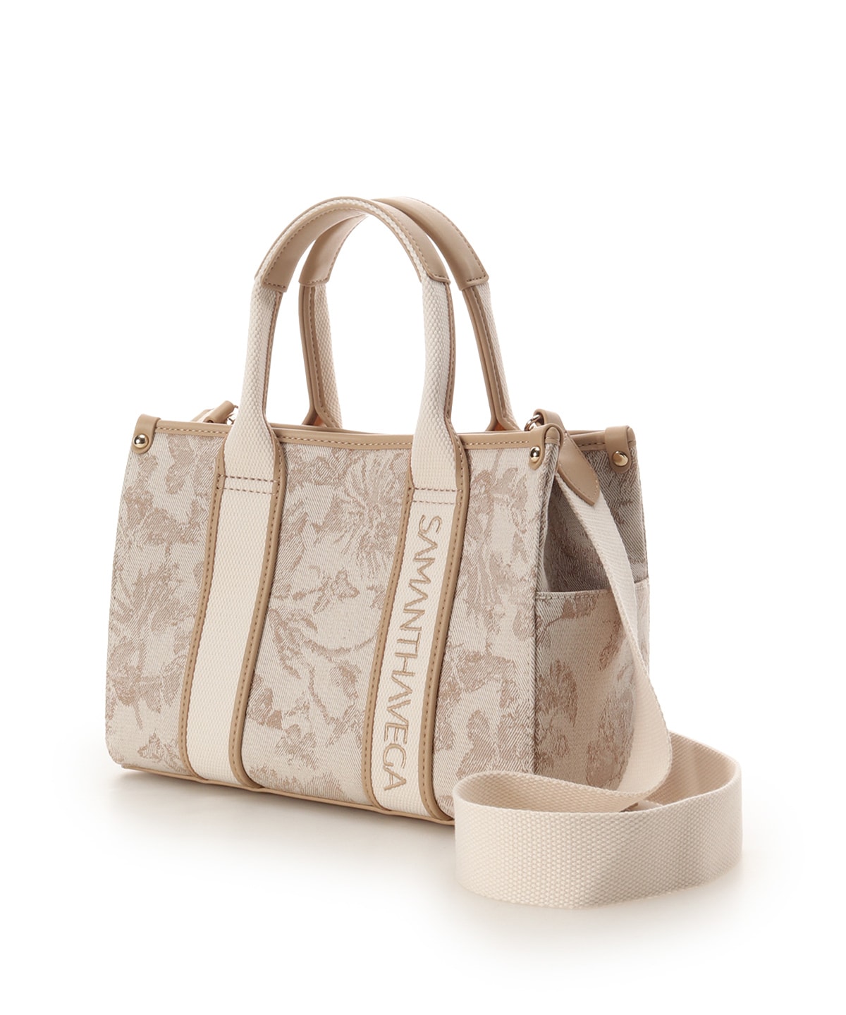 ロゴテープジャガード調トートバッグ（小）