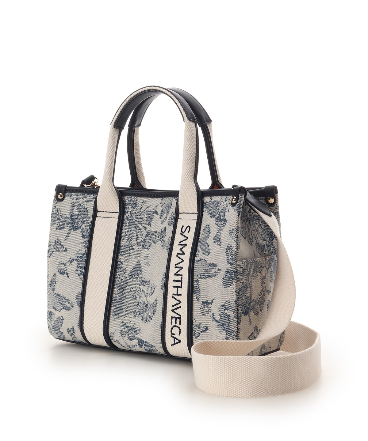 ロゴテープジャガード調トートバッグ（小）