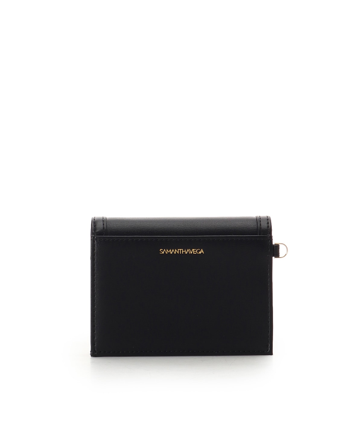 ロゴ金具折財布