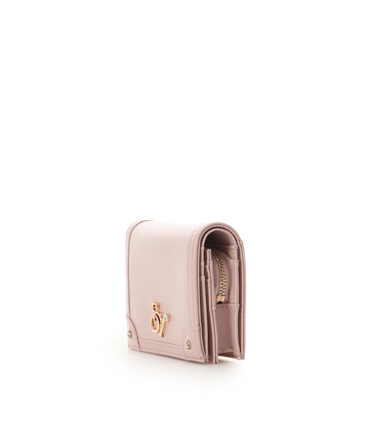 ロゴ金具折財布