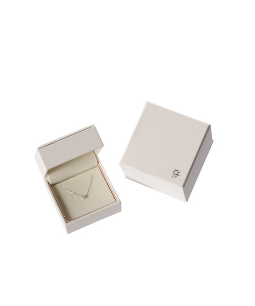 K18 WG 一粒ダイヤモンドハートネックレス (小)