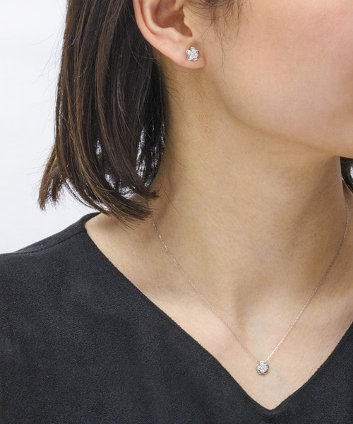 K18 WG サマンサユリアス ネックレス(小)(40cm K18 ホワイト  