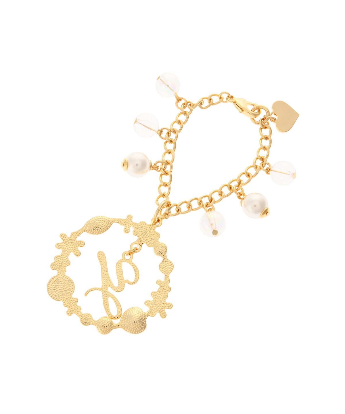 フラワーイニシャル バッグチャーム Y