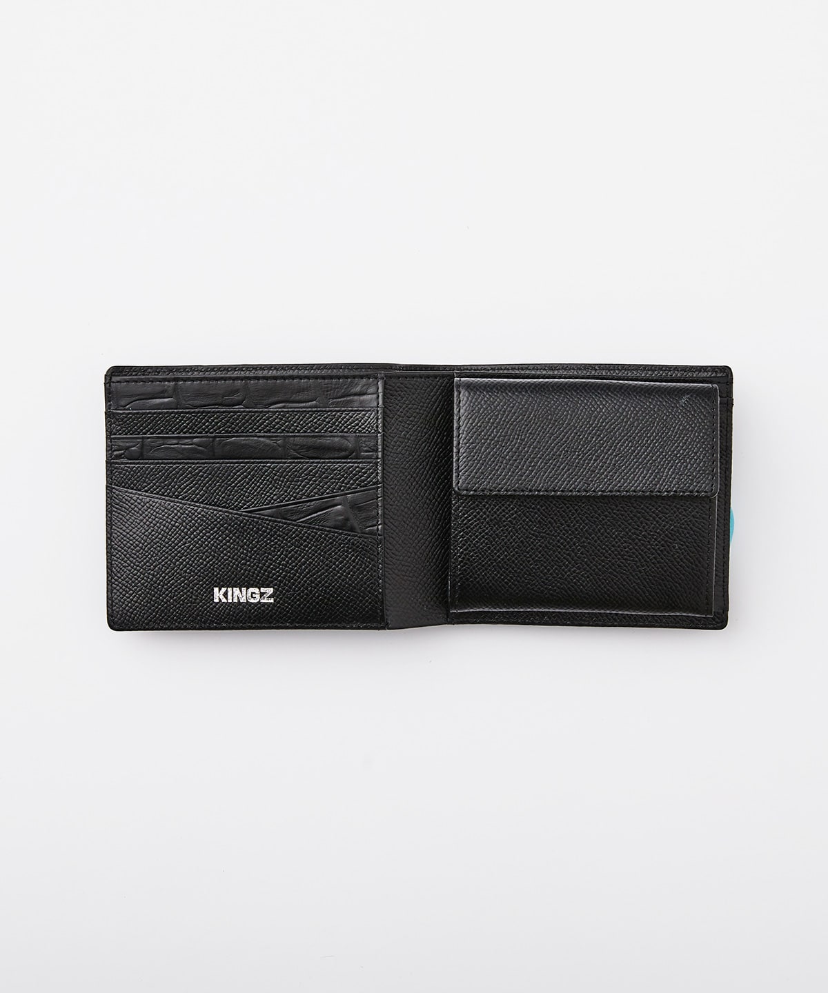 クロコ×スムース 折財布