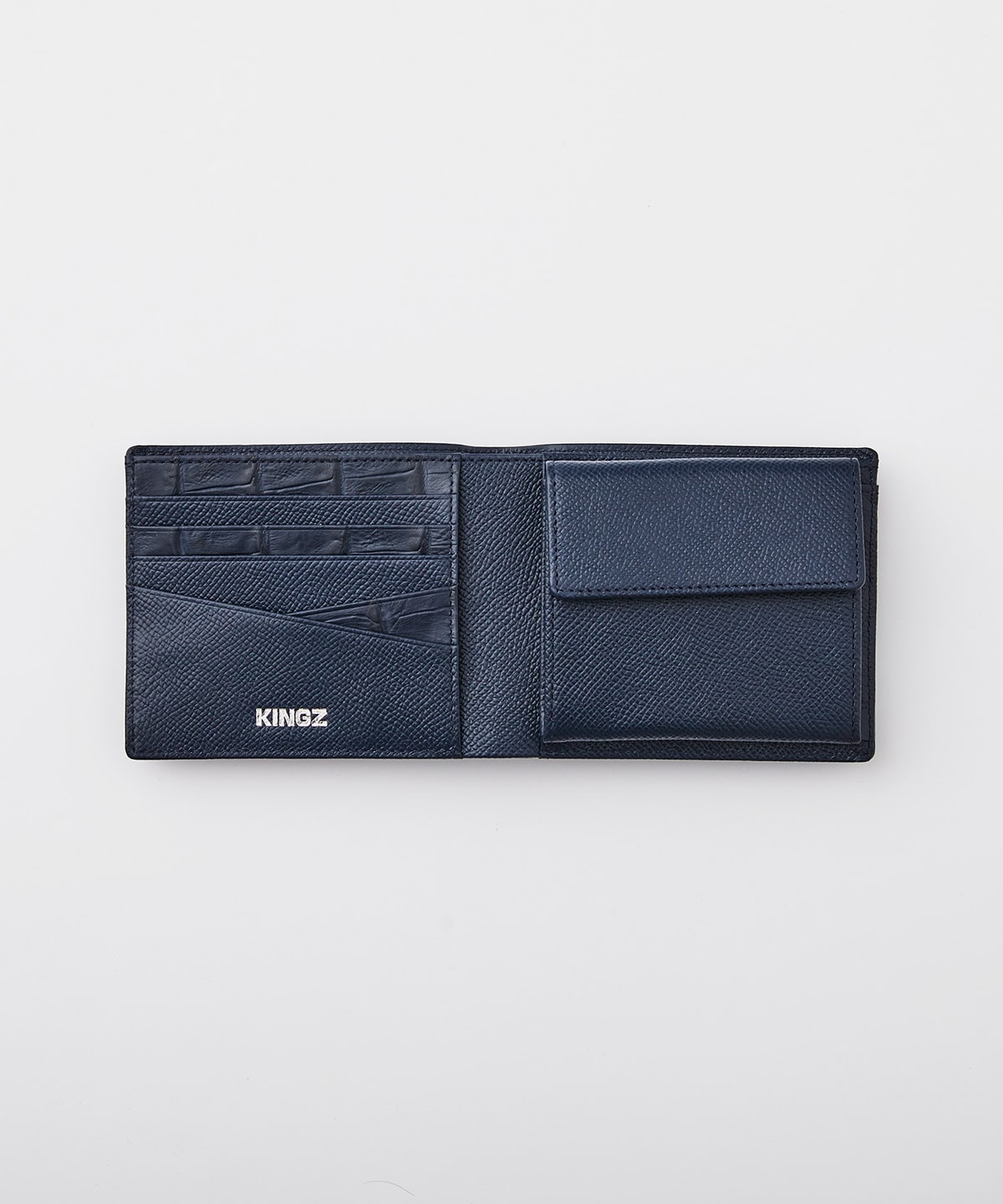 クロコ×スムース 折財布