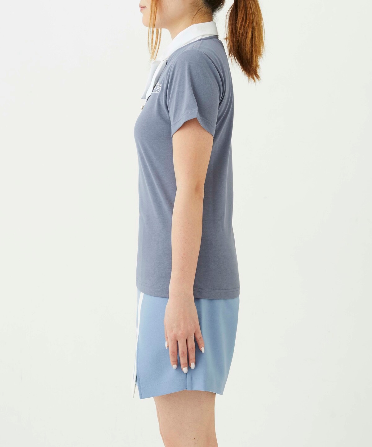 ループ衿半袖ポロシャツ