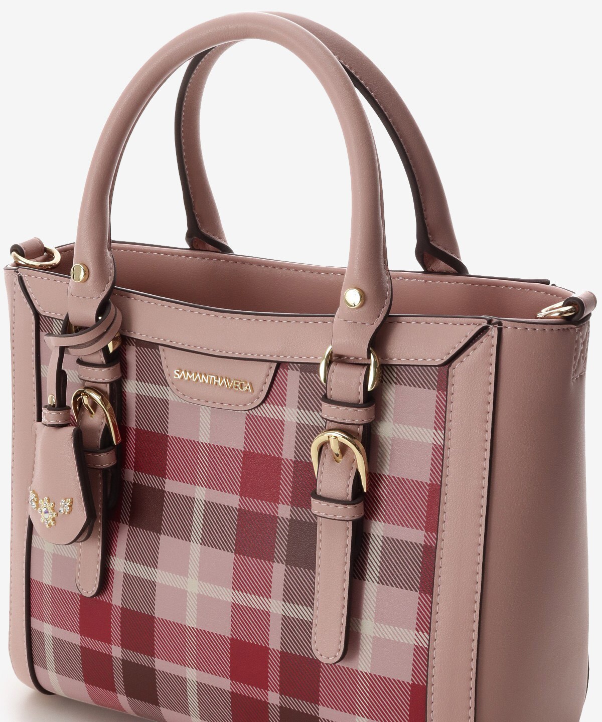 チェック柄シンプルトートバッグ Free ピンク Samanthavegaサマンサタバサ公式オンラインショップ