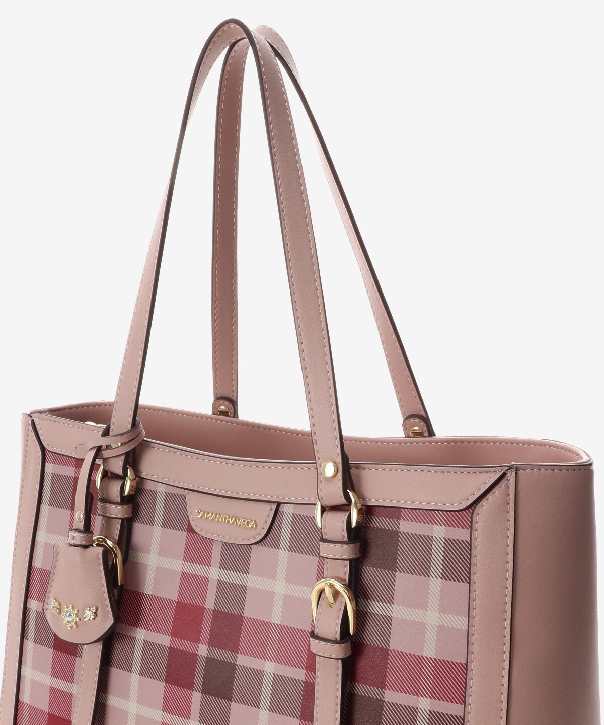 チェック柄シンプルトートバッグ 大 Free ピンク Samanthavegaサマンサタバサ公式オンラインショップ