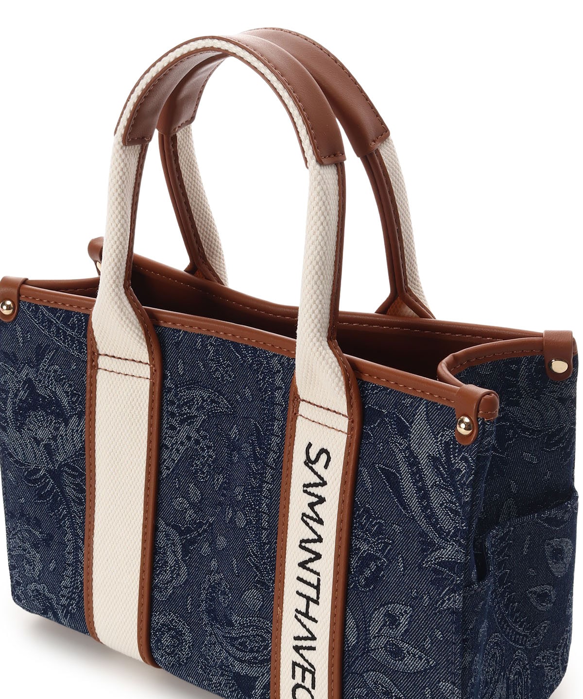 ロゴテープジャガード調トートバッグ（小）