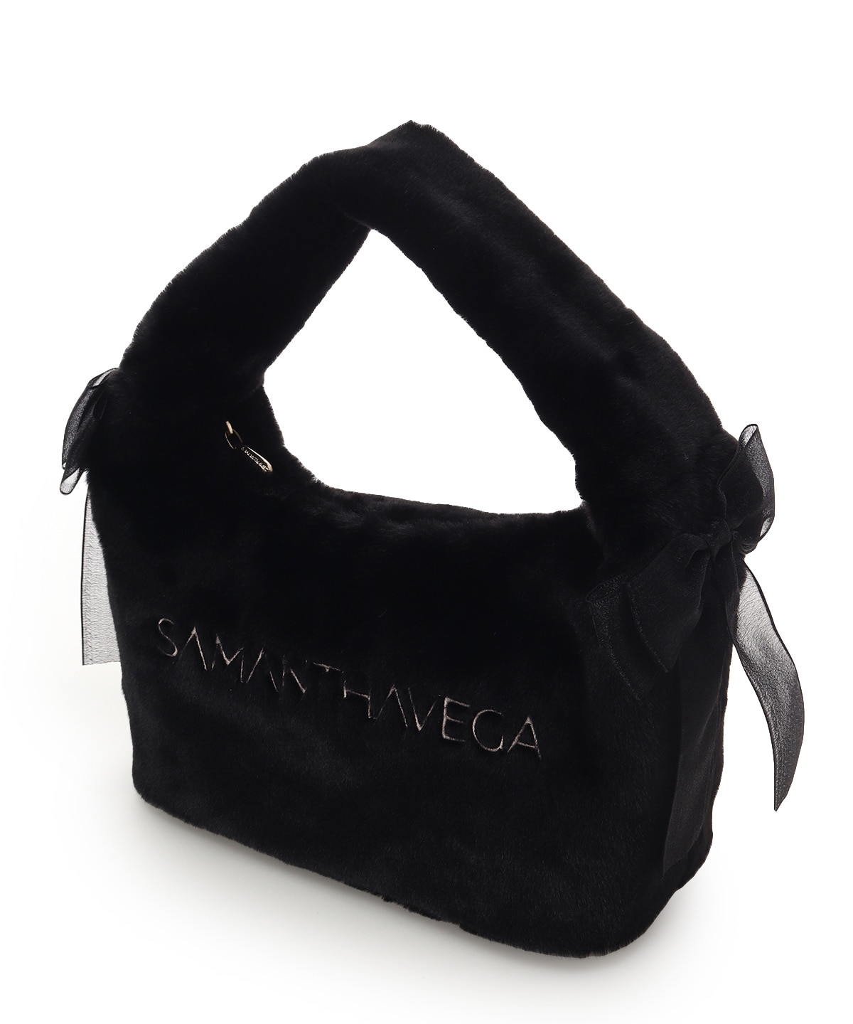 シフォンリボンファーワンハンドルバッグ