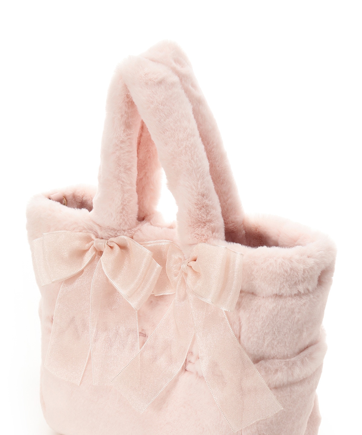 シフォンリボンファーハンドバッグ