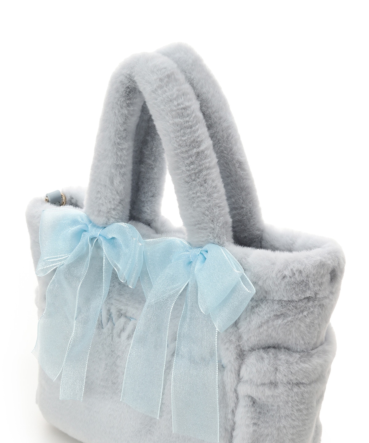 シフォンリボンファーハンドバッグ