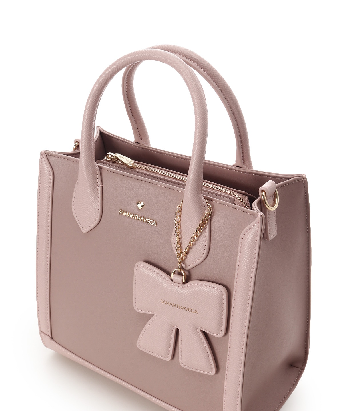 リボンチャーム付きスクエアバッグ