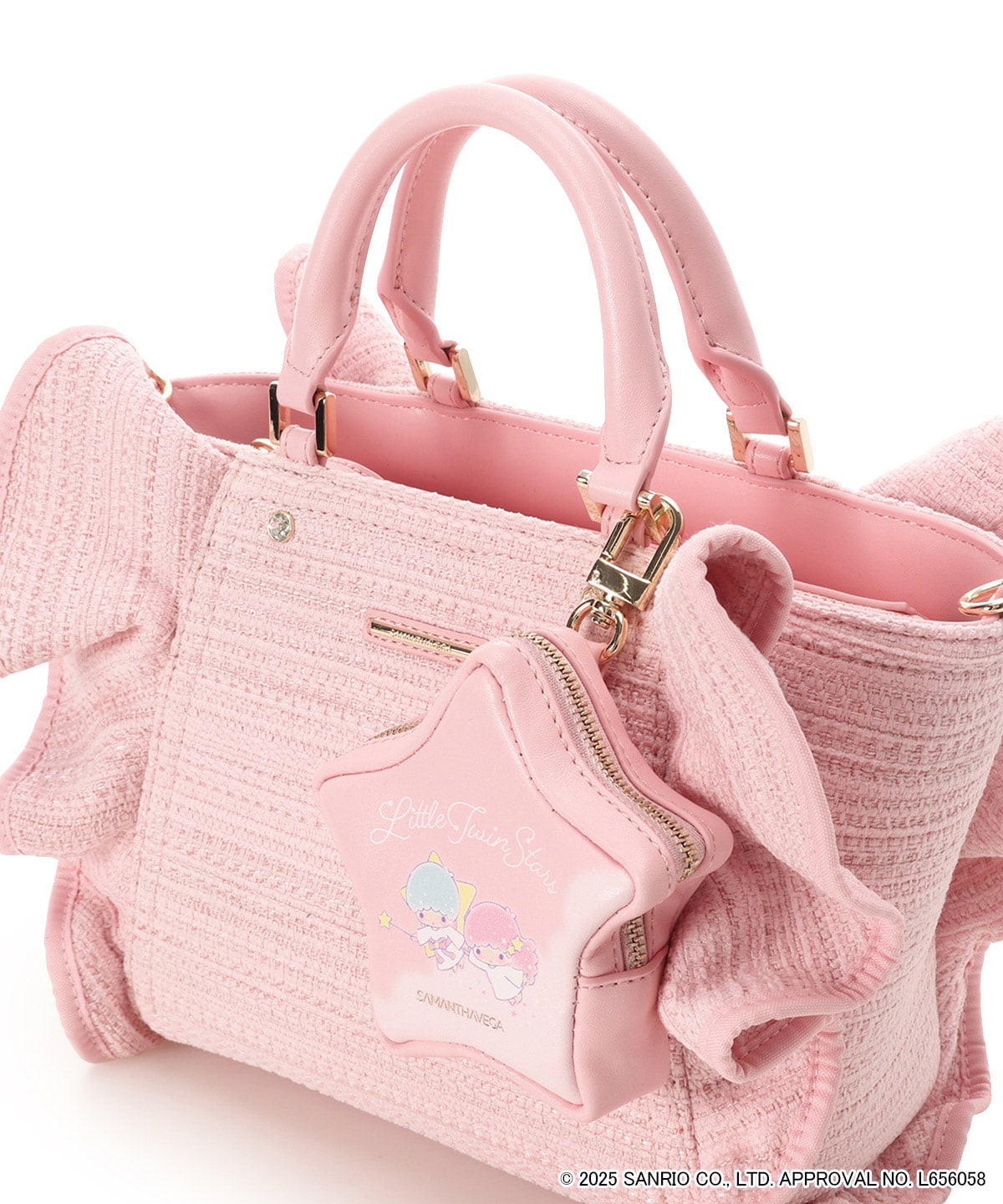 リトルツインスターズ』（キキ＆ララ）フリルハンドバッグ(FREE ピンク