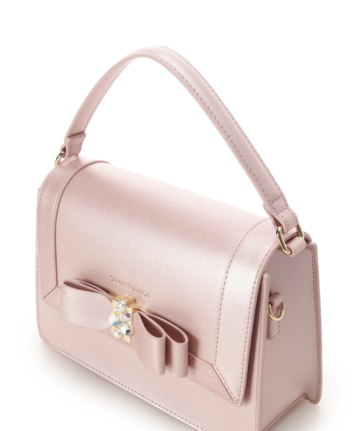 [Holiday Collection] パールカラージュエルリボンショルダーバッグ