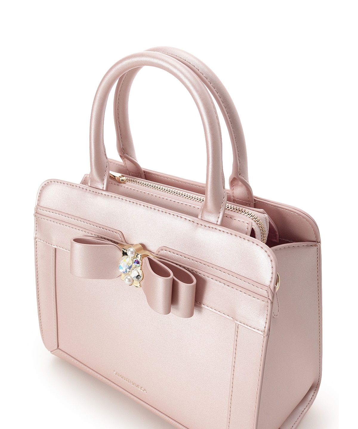 [Holiday Collection]パールカラージュエルリボンハンドバッグ