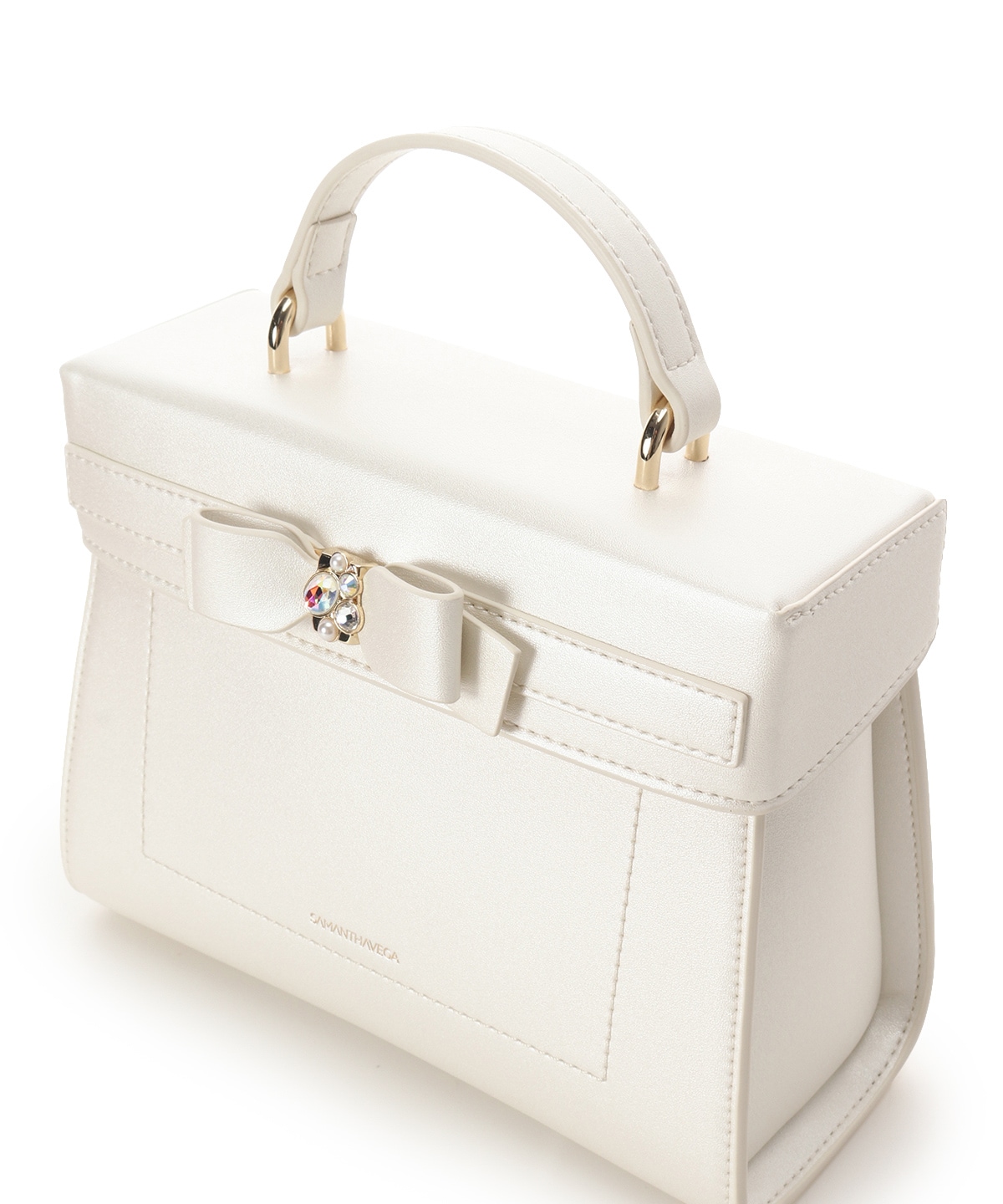 [Holiday Collection]パールカラージュエルリボンバニティバッグ