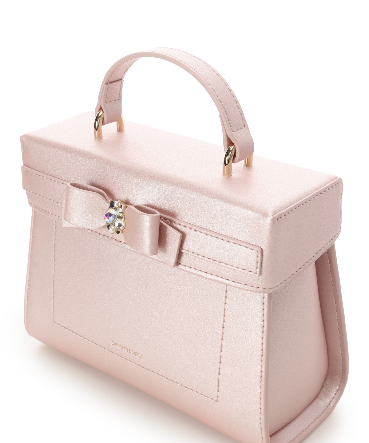 パールカラージュエルリボンバニティバッグ