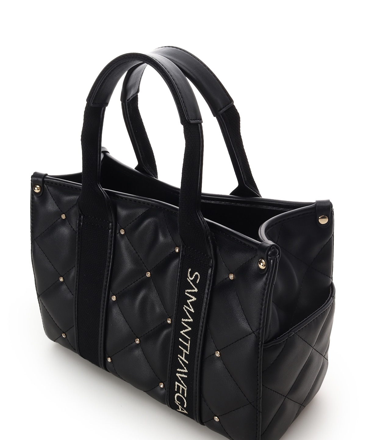 ロゴテープビジューハンドバッグ