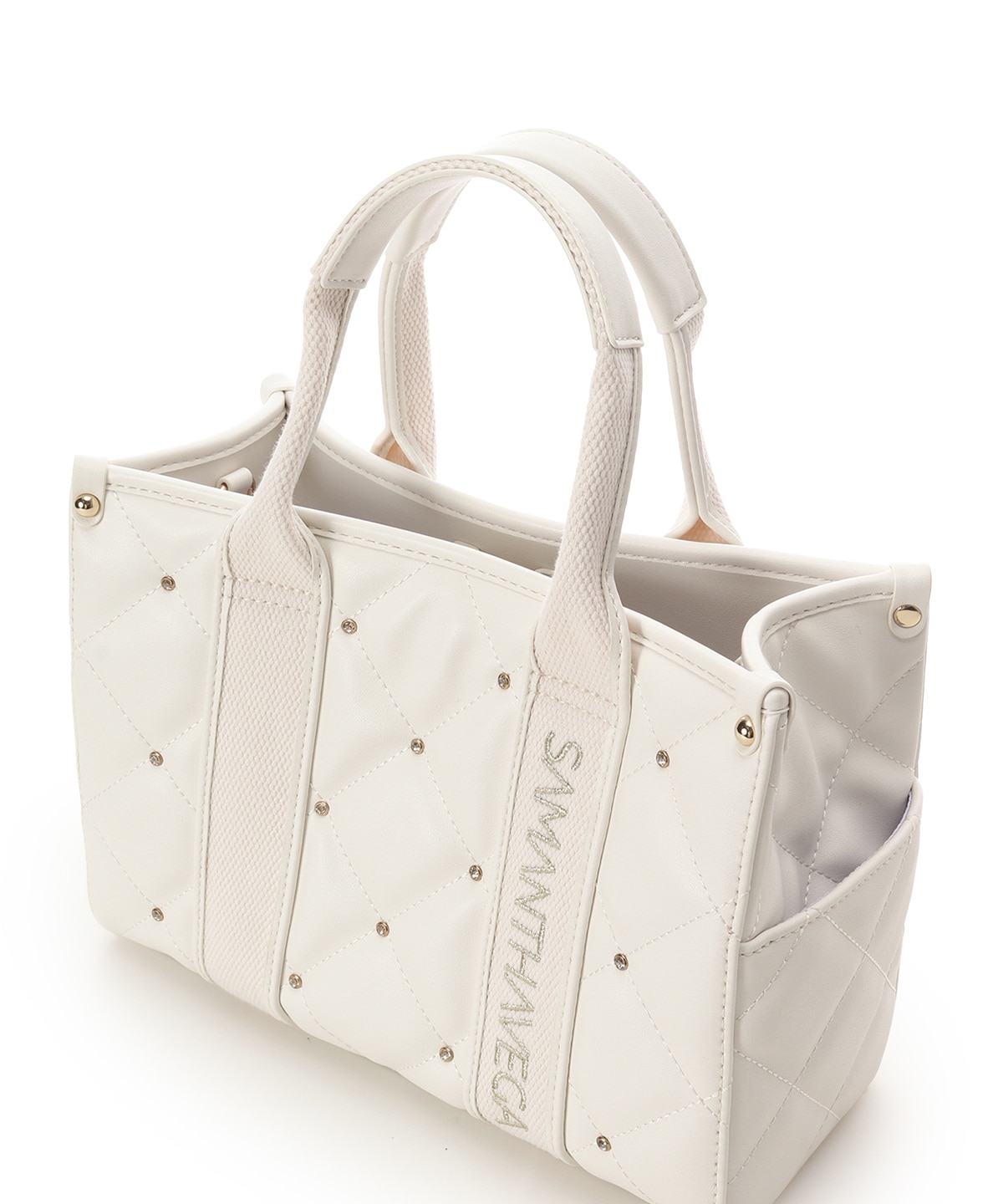 ロゴテープビジューハンドバッグ