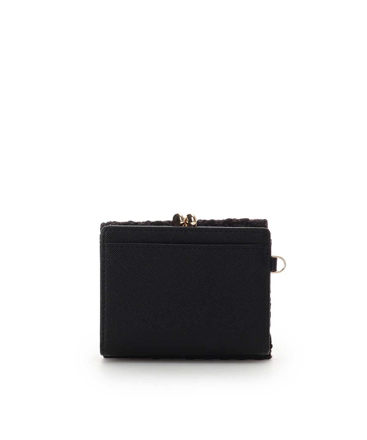 ラメツイードアクセントリボン折財布