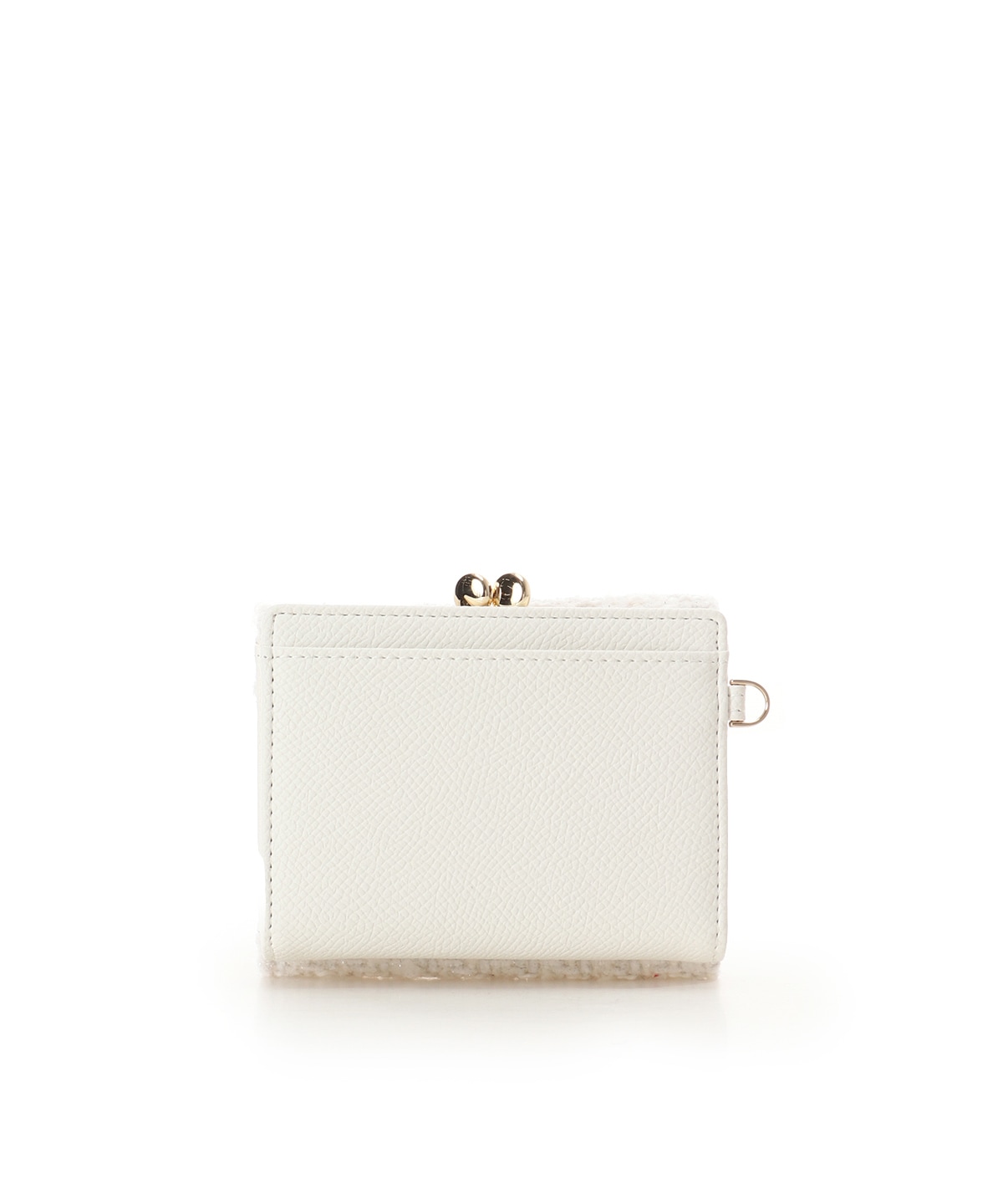 ラメツイードアクセントリボン折財布