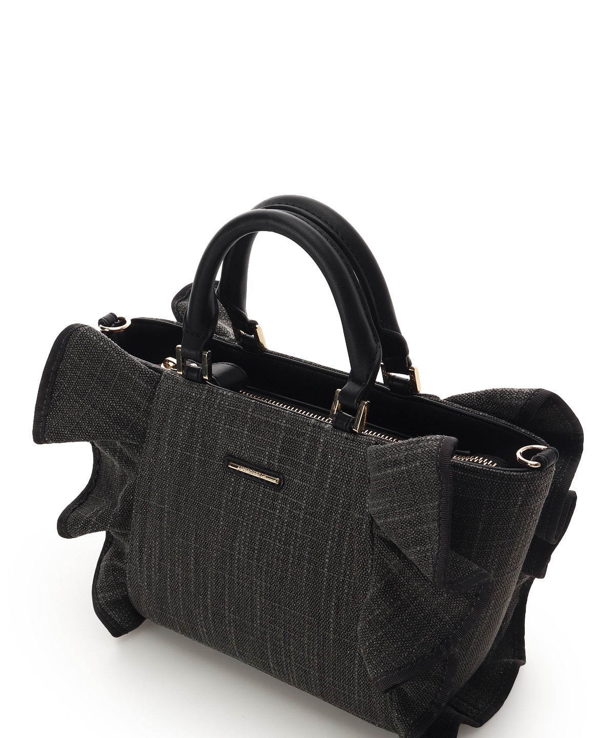 ラメフリルハンドバッグ